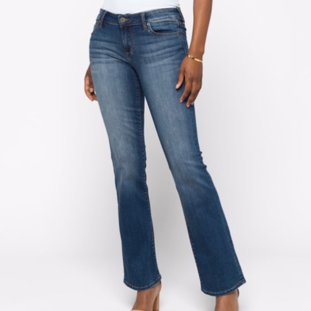 Kut From The Kloth Farrah Baby Bootcut Jeans Mid Rise Women Size 8 Blue Denim